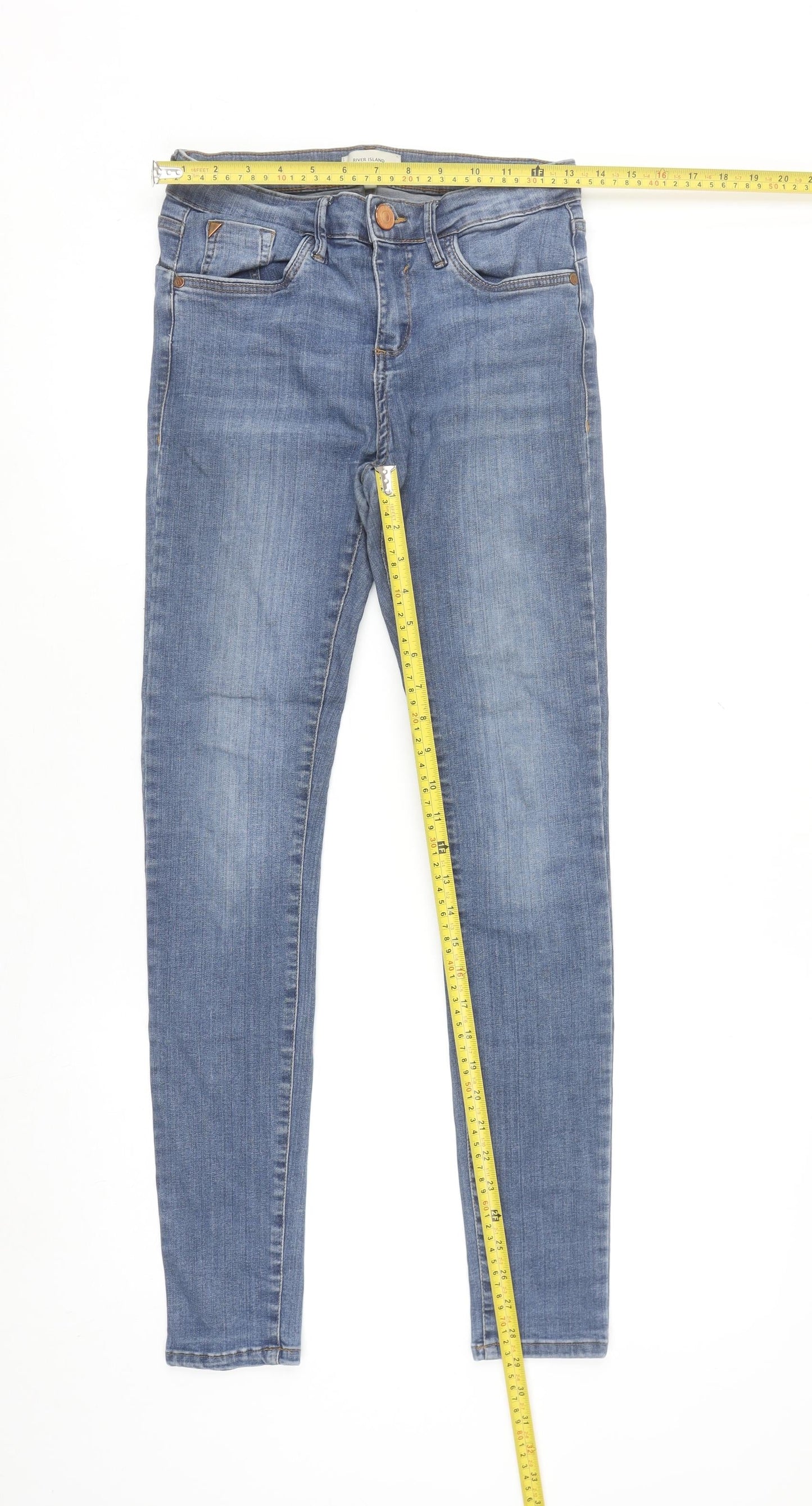 River Island Women’s Blue Skinny Mid Rise Jeans Size 10