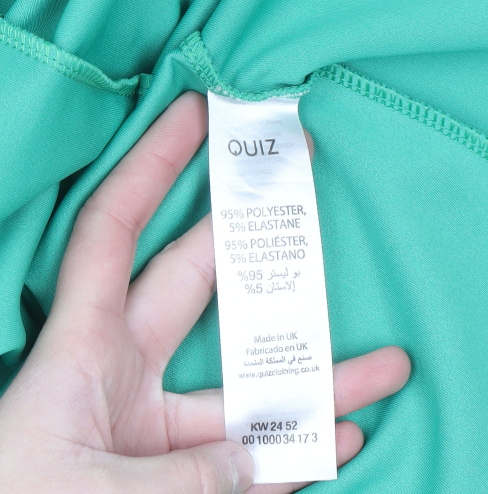 Quiz Womens Green Blazer Jacket Size 10 Double Breasted