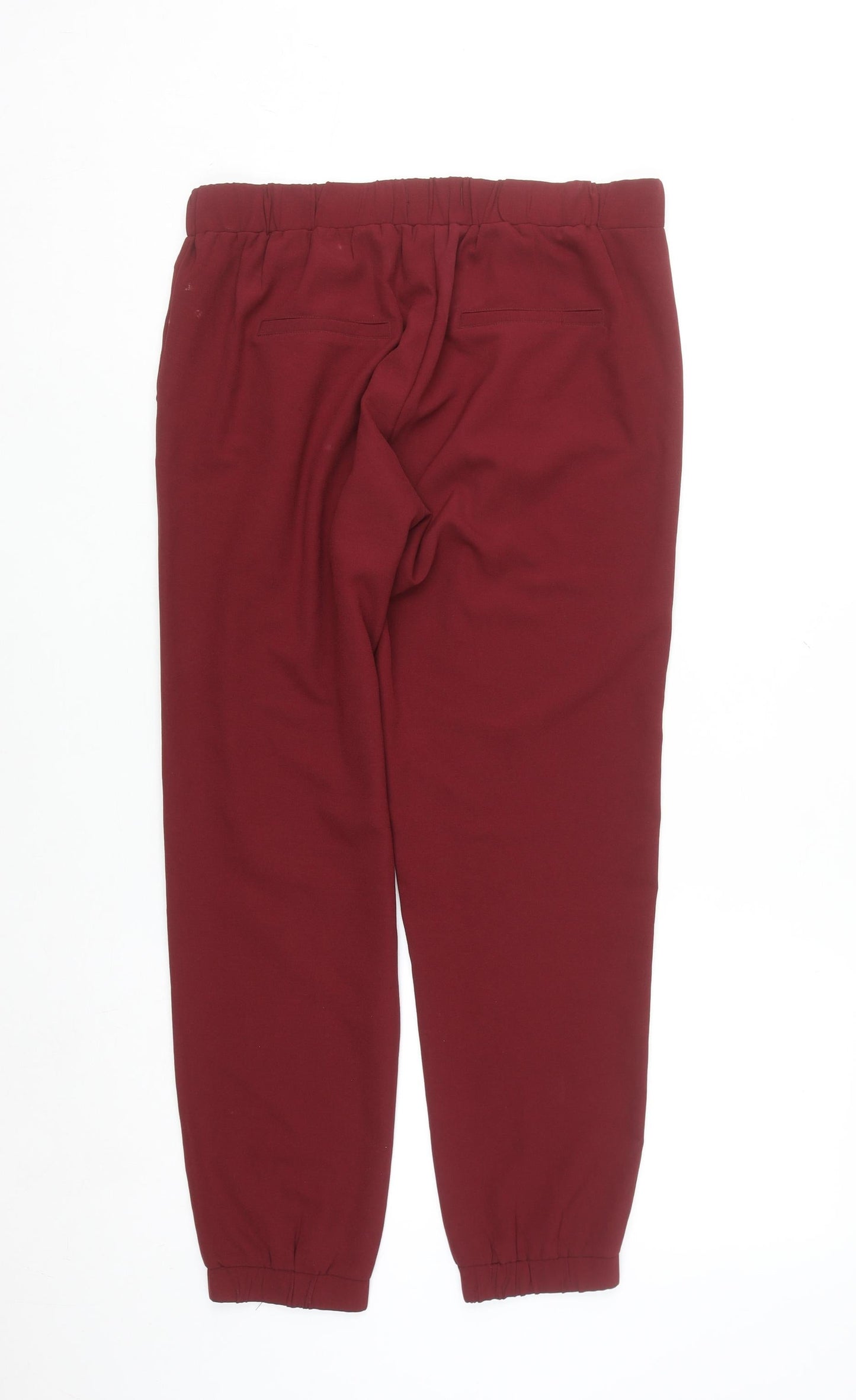 Tally Weijl Womens Red Jogger Trousers Size 12 Polyester Crepe