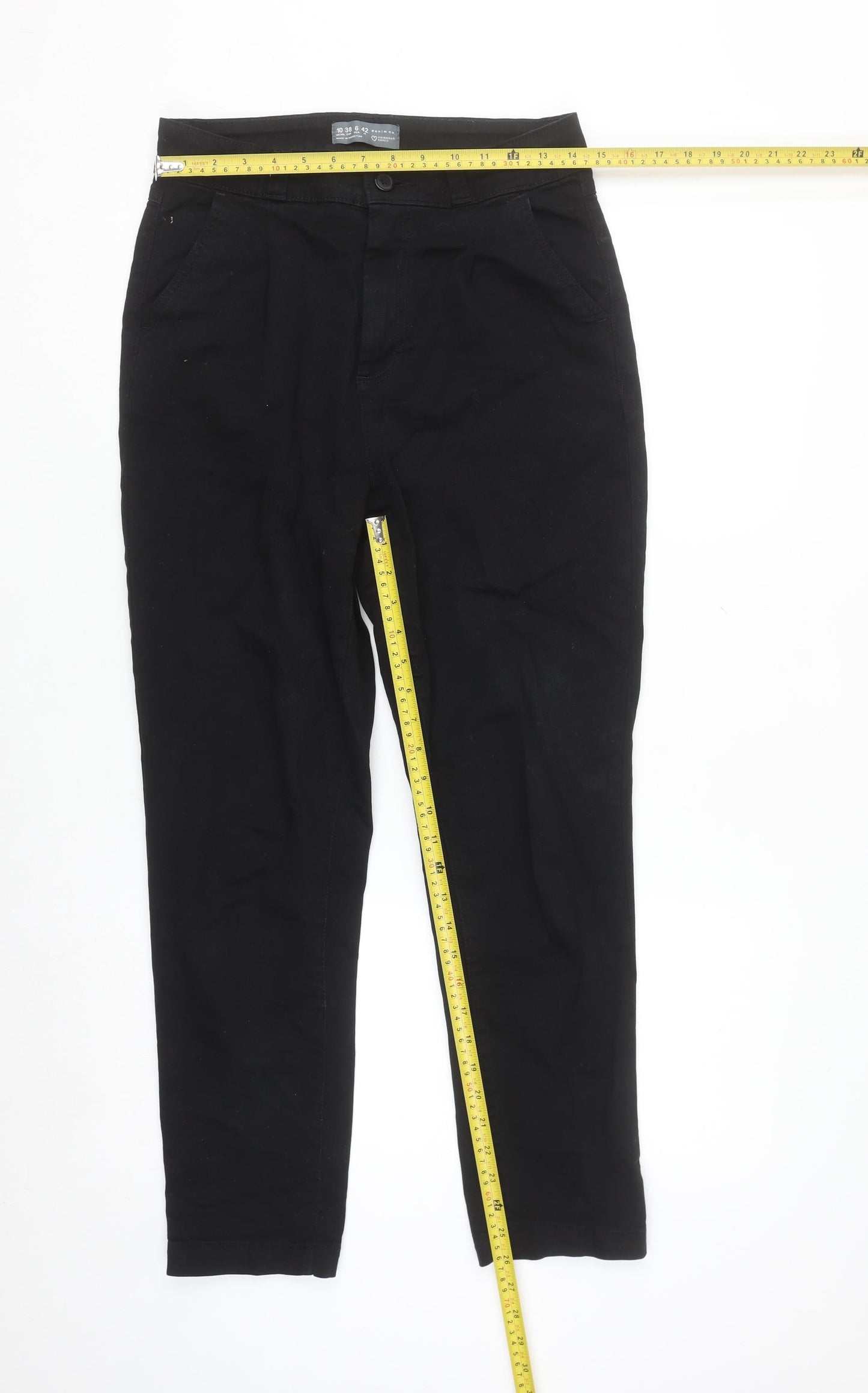 Primark Women Black Straight Leg Denim Jeans Size 10 Regular Fit