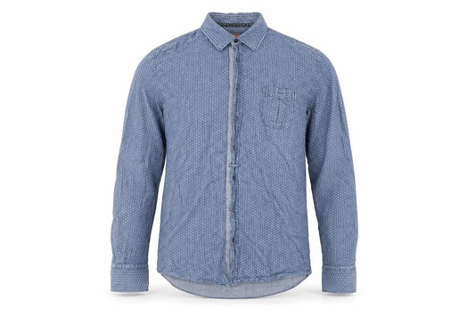 Hugo Boss Men's Blue Polka Dot Slim Fit Cotton Long Sleeve Shirt XL