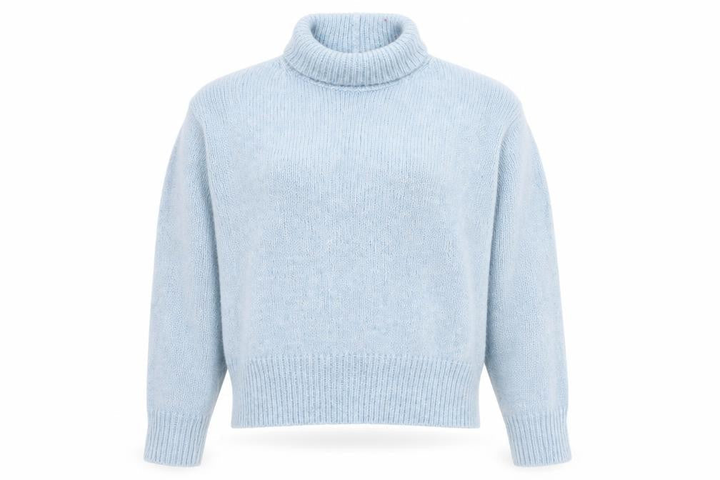 Zara Women Blue Roll Neck Long Sleeve Knit Jumper Size S