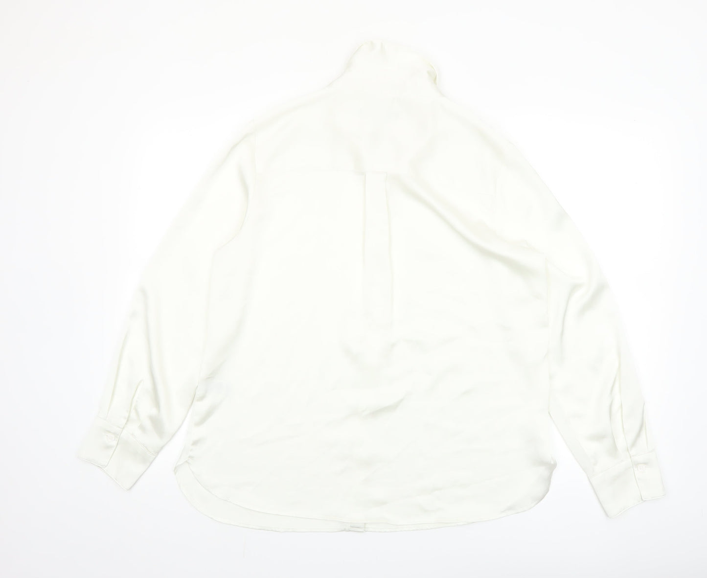 Marks and Spencer Women's Ivory Size 12 Long Sleeve Button-Up Shirt