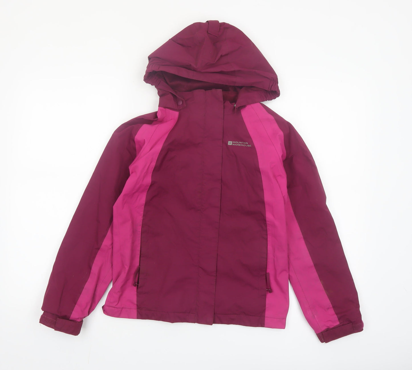 Mountain Warehouse Girls Pink Waterproof Hooded Rain Coat Jacket 11-12 Years