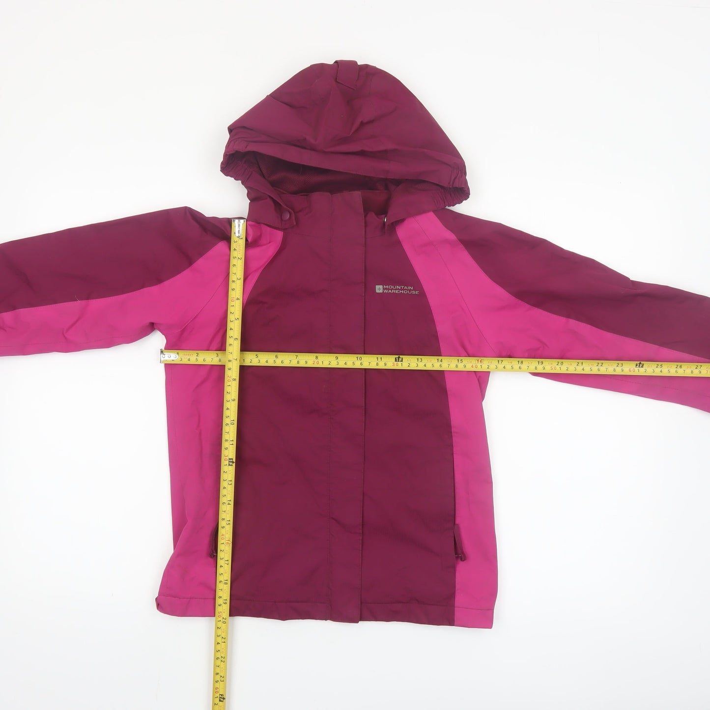 Mountain Warehouse Girls Pink Waterproof Hooded Rain Coat Jacket 11-12 Years