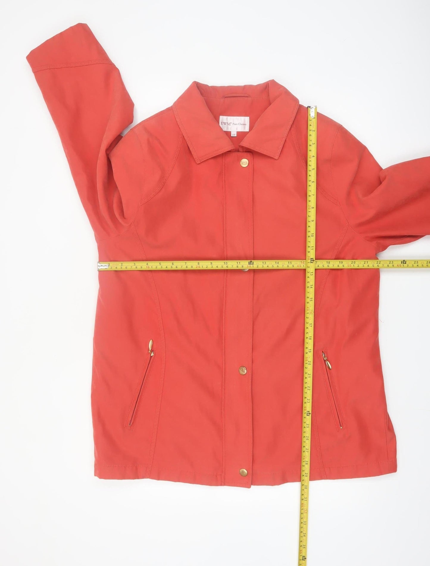 EWM Pure Classics Women's Red Mid-Length Lined Jacket Size 18
