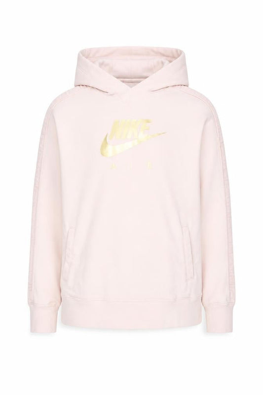 Nike Girls Pink Gold Logo Pullover Hoodie XL 14-15 Years Fleece