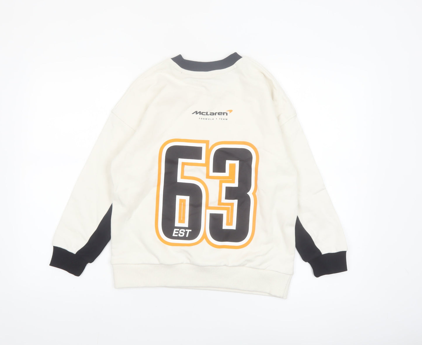 Marks and Spencer Boys White McLaren Racing Graphic Pullover Sweatshirt 10-11 Years