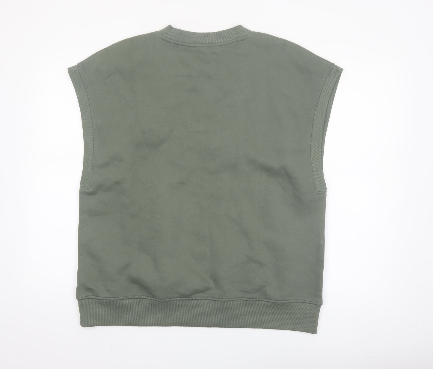 Zara Women Green V-Neck Sleeveless Basic Jersey Top Size 12