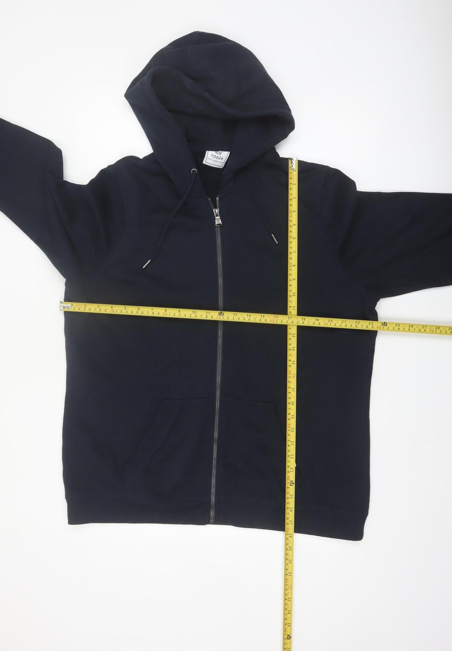TOG24 Men's Blue Full Zip Hoodie XL Fleece Cotton Blend