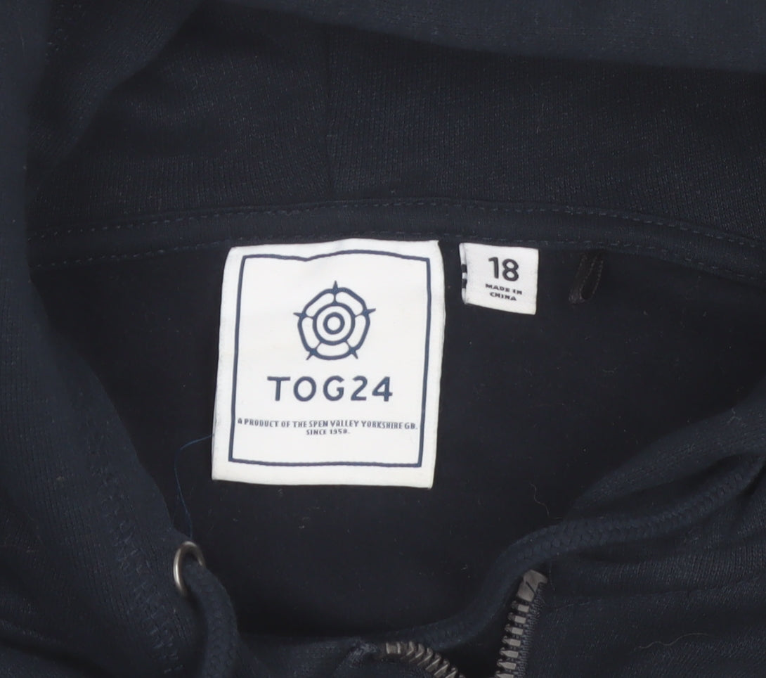 TOG24 Men's Blue Full Zip Hoodie XL Fleece Cotton Blend