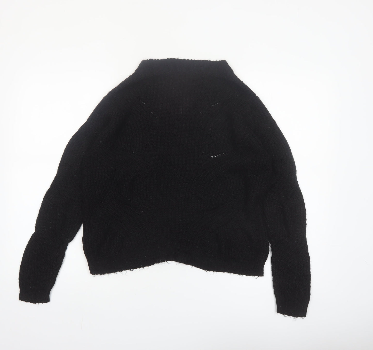 Jacqueline de Yong Women's Black Chunky Knit Pullover Jumper Size S