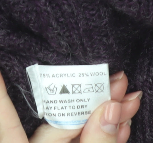 South Lodge Women's Purple Knit Ruffle Open Cardigan Size M