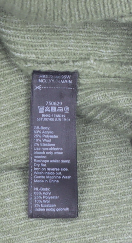 Monsoon Women’s Green Roll Neck Tunic Jumper Size S Long Sleeve