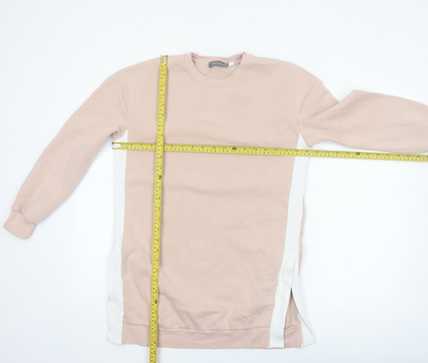 Mint Velvet Womens Beige Longline Pullover Sweatshirt Size S