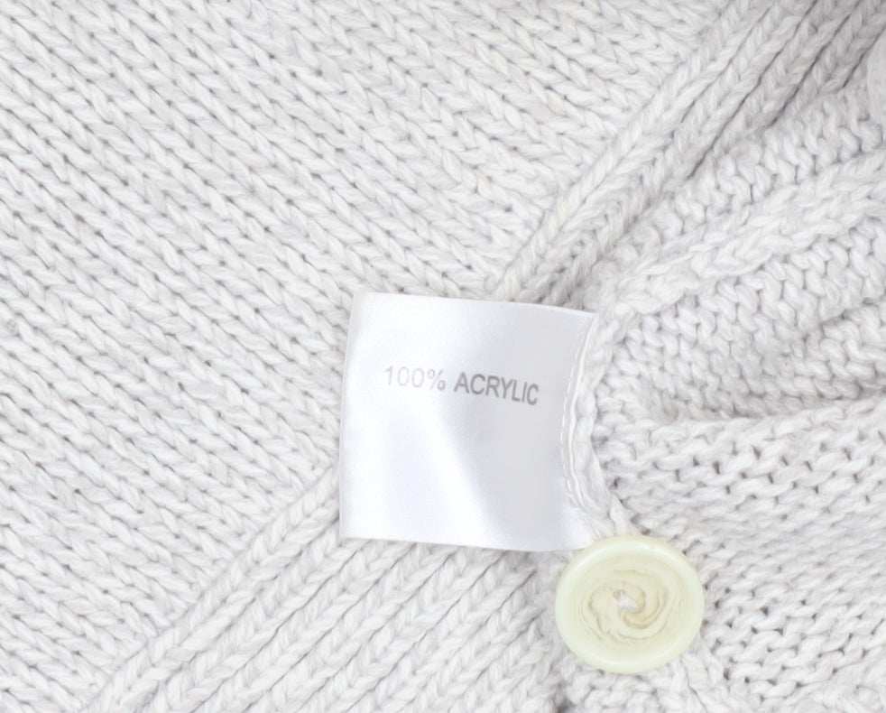 EWM Women Ivory Full Zip Mock Neck Knit Jumper Size 14/16
