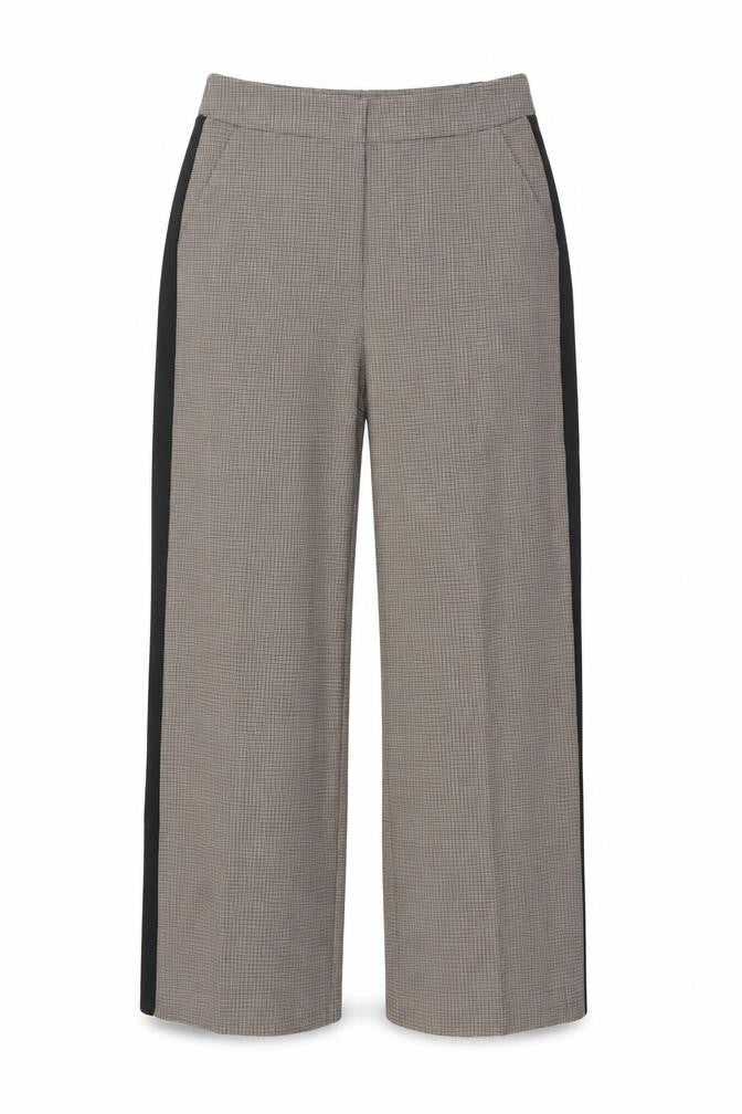 Gallery Womens Beige Check Straight Trousers UK 10