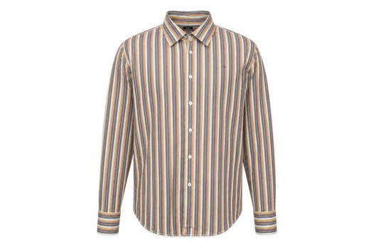 Tommy Hilfiger Men's Multicoloured Slim Fit Striped Button-Up Shirt L