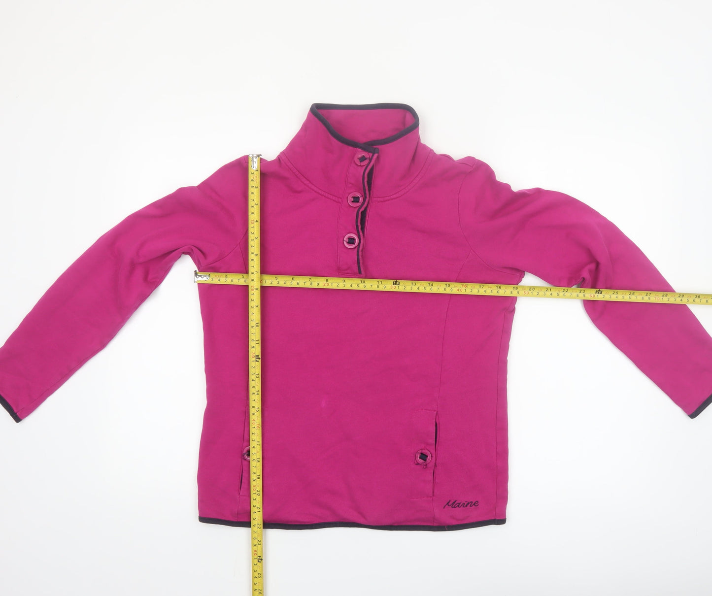 Maine New England Women’s Pink Cotton Henley Sweatshirt Size 10