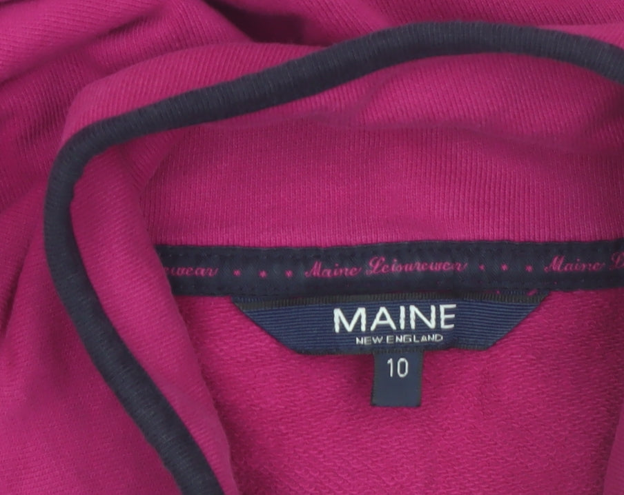 Maine New England Women’s Pink Cotton Henley Sweatshirt Size 10