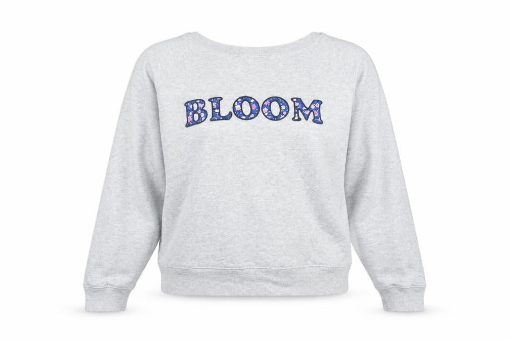 Marks & Spencer Women Grey Floral Bloom Pullover Sweatshirt Size 14