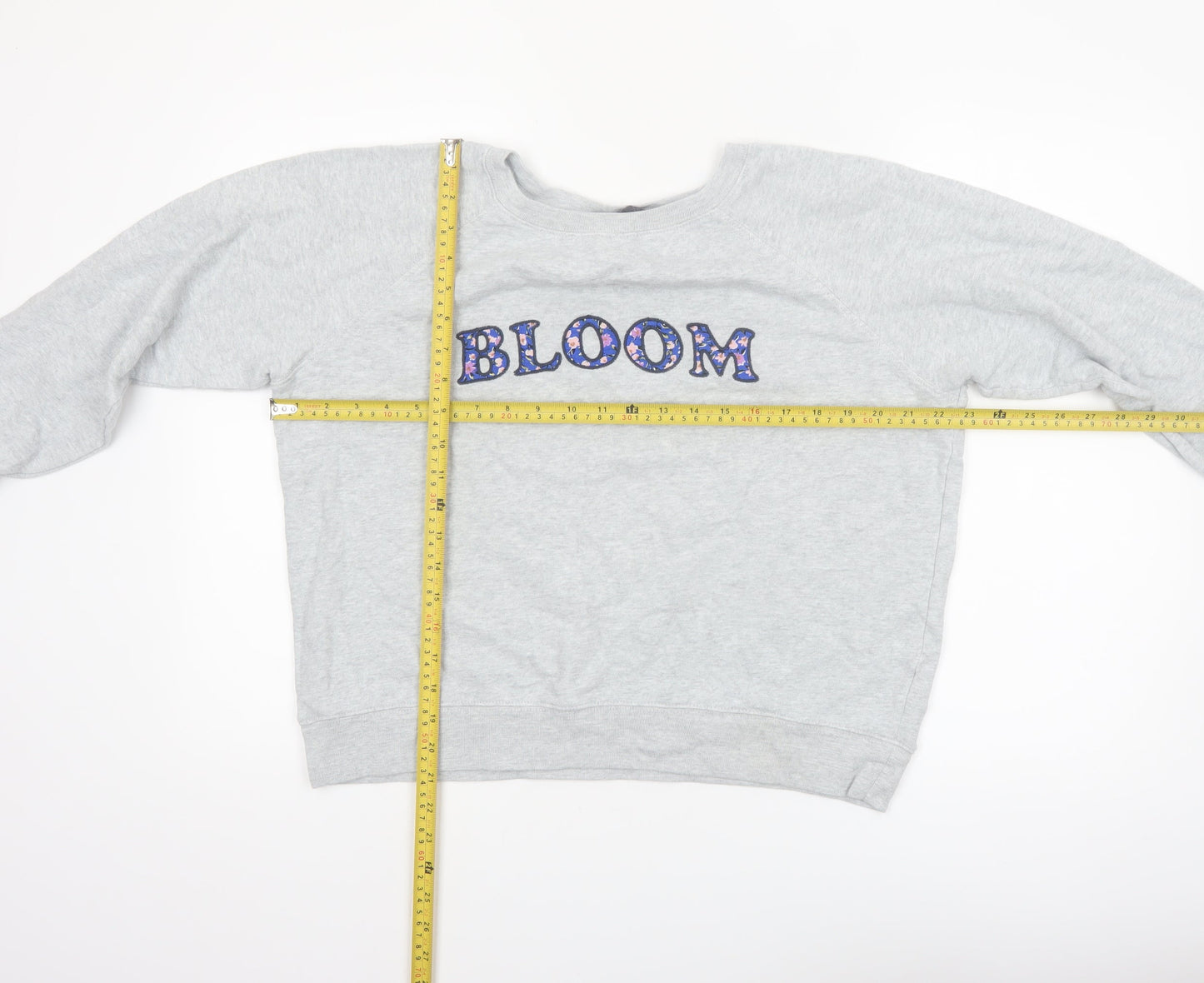 Marks and Spencer Women Grey Floral Bloom Pullover Sweatshirt Size 14