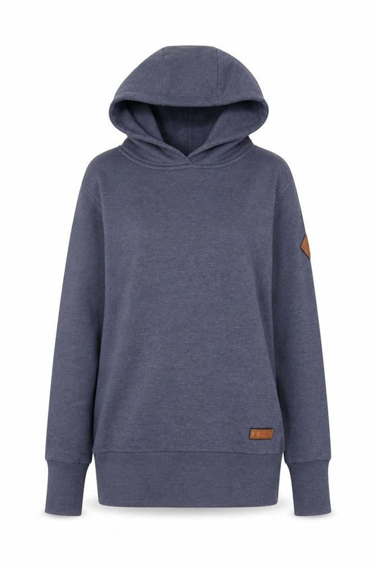 Naketano Women's Blue Pullover Hoodie Size S Deer Print Cotton Blend