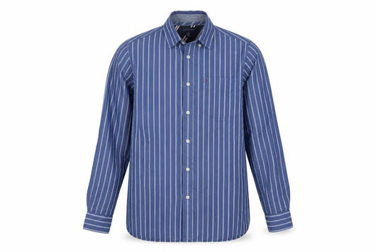 Tommy Hilfiger Men's Blue Striped Cotton Button-Up Shirt XS