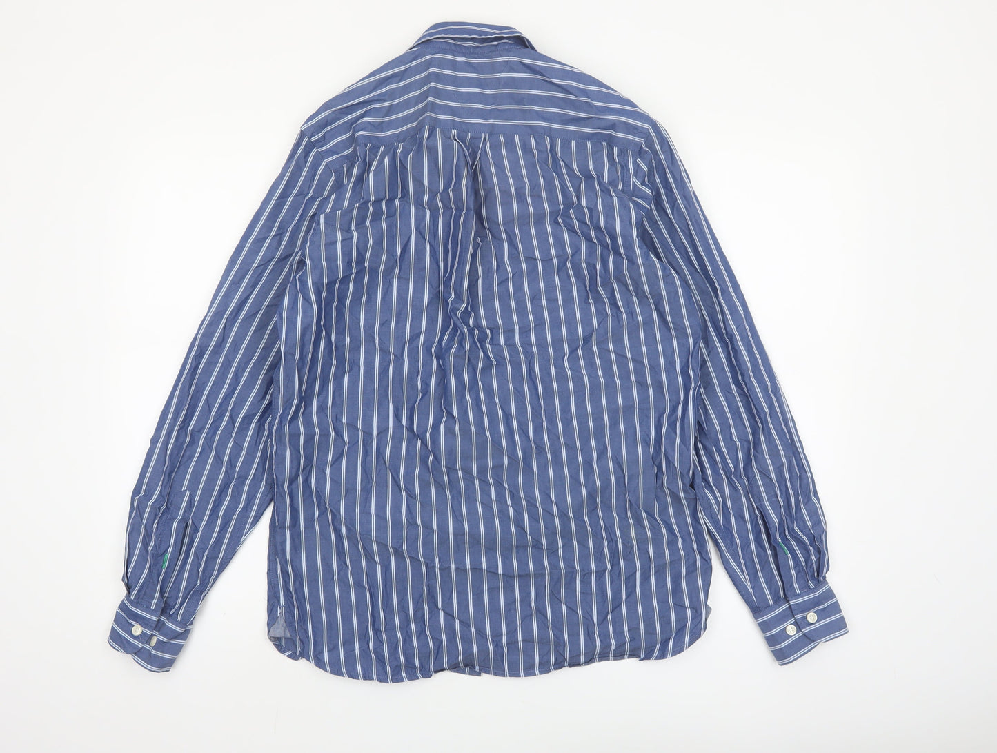 Tommy Hilfiger Men's Blue Striped Cotton Button-Up Shirt XS
