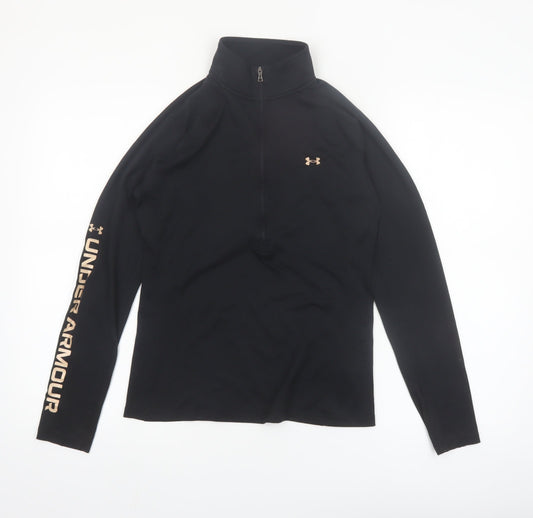 Under Armour Women's Black Small 1/4 Zip Long Sleeve HeatGear Top
