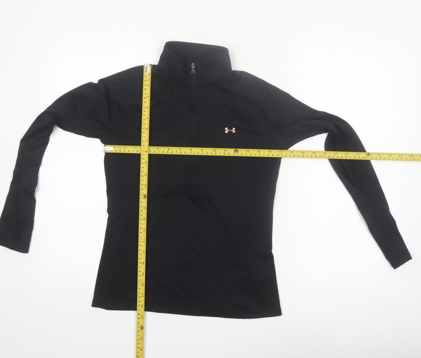 Under Armour Women's Black Small 1/4 Zip Long Sleeve HeatGear Top