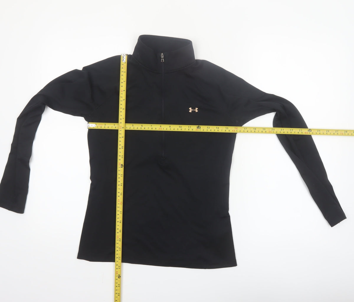 Under Armour Women's Black Small 1/4 Zip Long Sleeve HeatGear Top