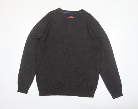 Pierre Cardin Men’s Grey 2XL V-Neck Acrylic Pullover Jumper