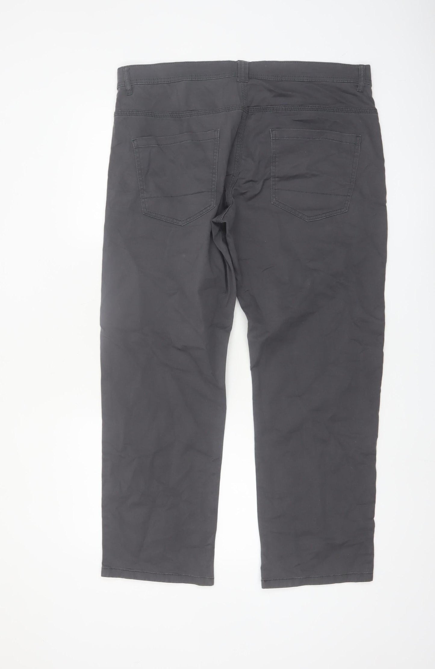 Dunnes Stores Men's Charcoal Chino Trousers Size 38W 30L Cotton Blend