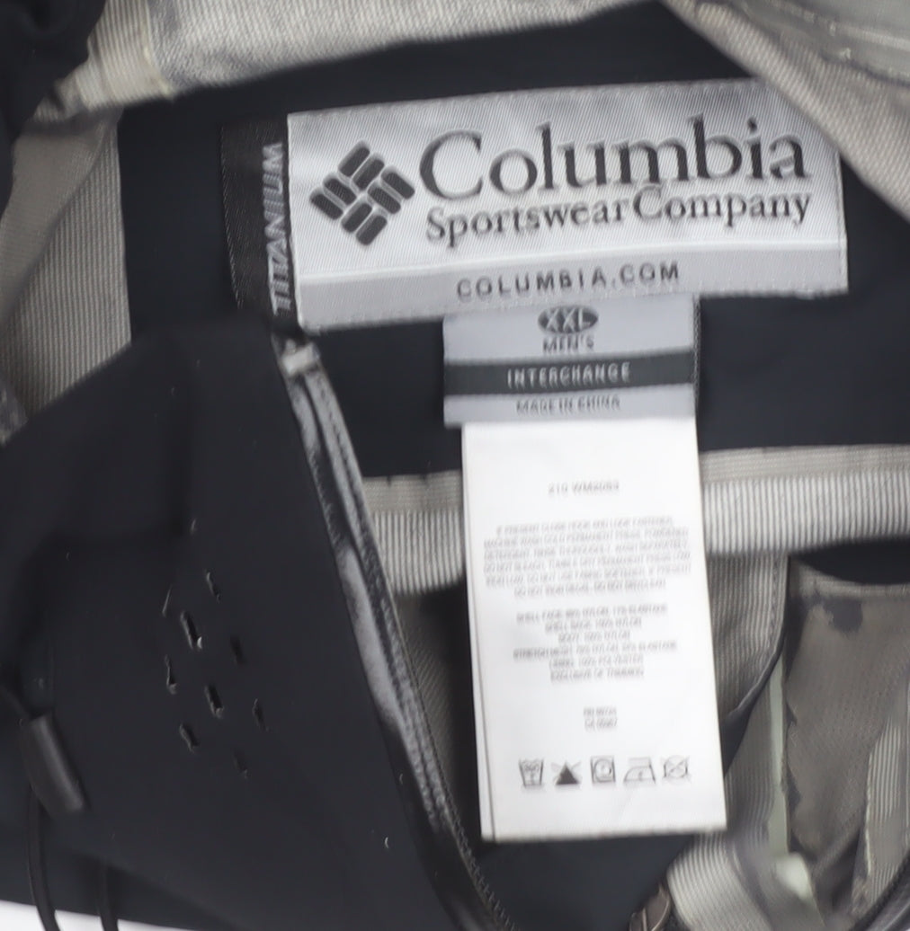 Columbia Men's Black 2XL Titanium Interchange Waterproof Hooded Jacket