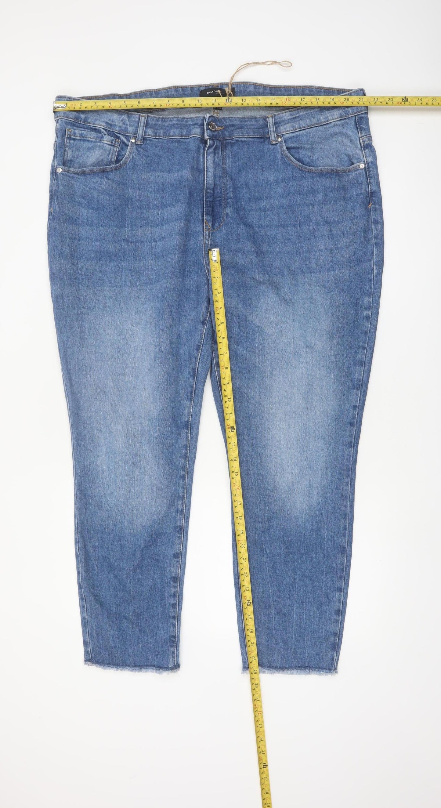 ONLY Carmakoma Women Blue Plus Size Skinny Ankle Jeans UK 26