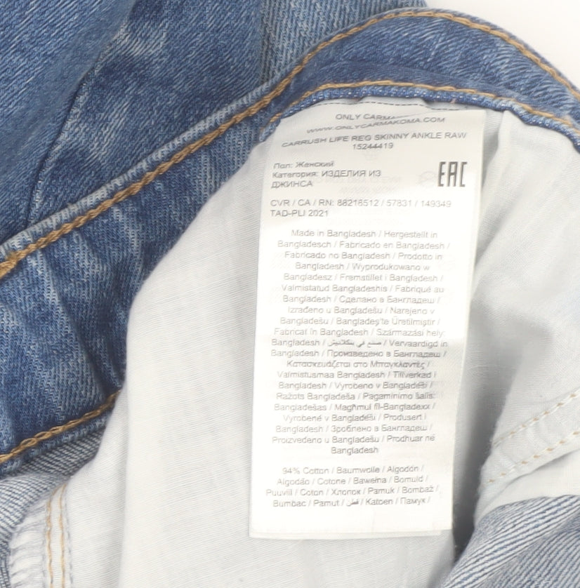 ONLY Carmakoma Women Blue Plus Size Skinny Ankle Jeans UK 26