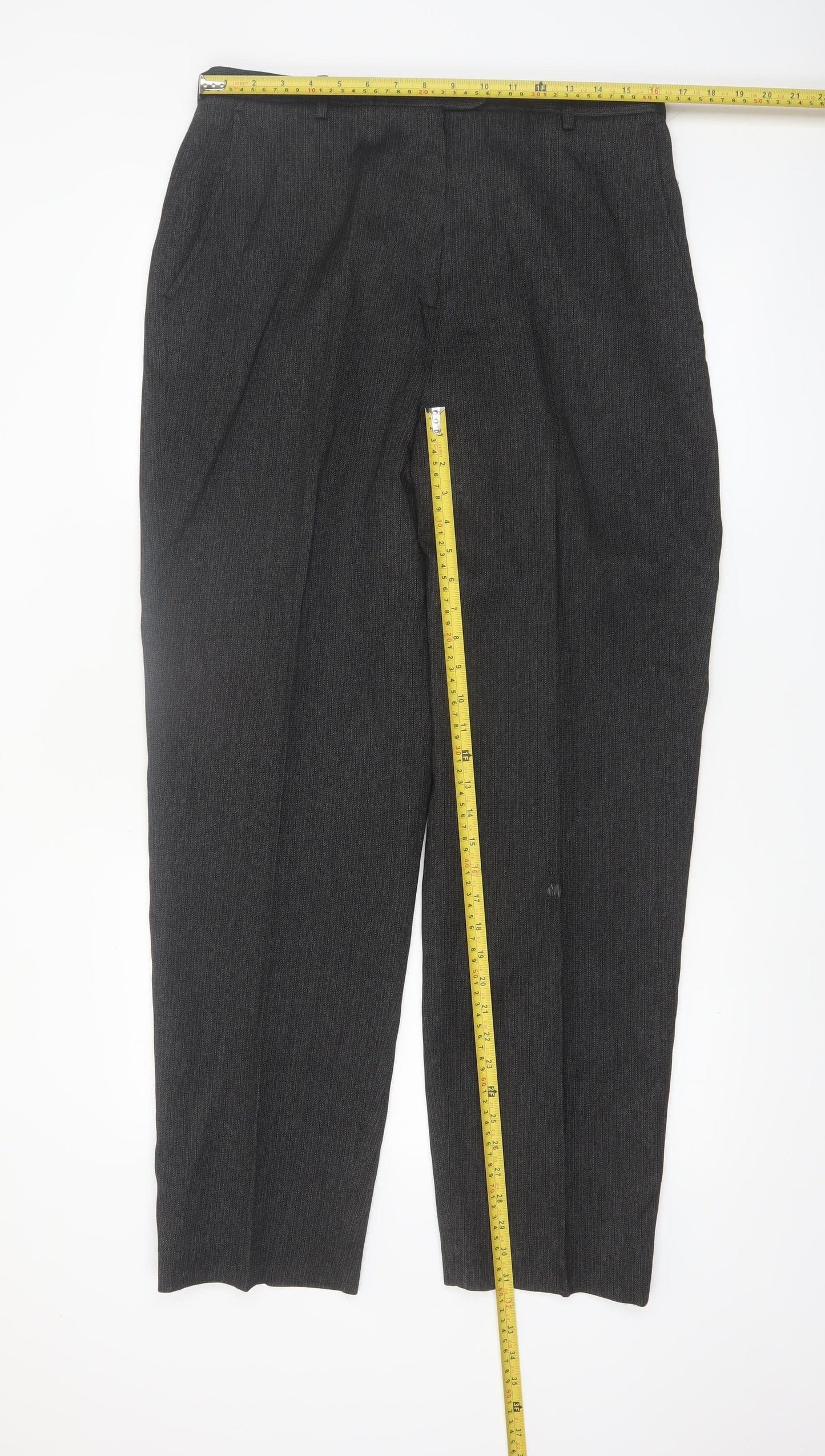 Larry Levine Women’s Grey Pleated Dress Pants Size 16 Tailored Twill Trousers
