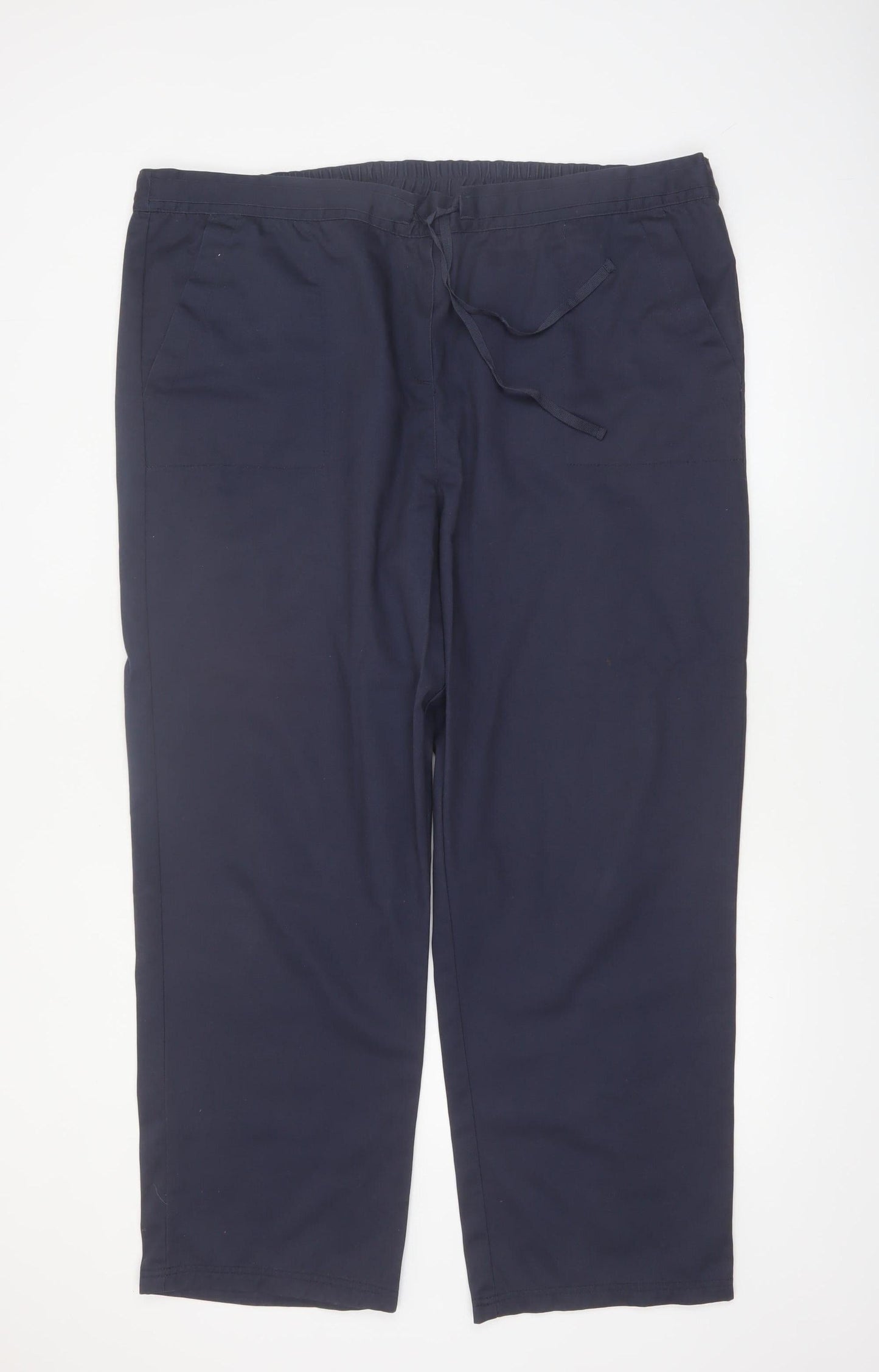 Cotton Traders Women’s Blue Elastic Waist Cargo Trousers Size 22