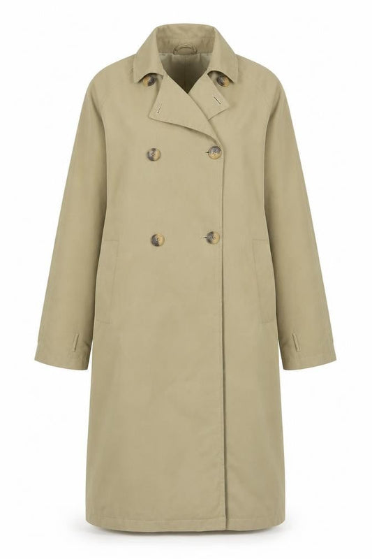 DeFacto Women’s Beige Trench Coat Long Cotton Blend S
