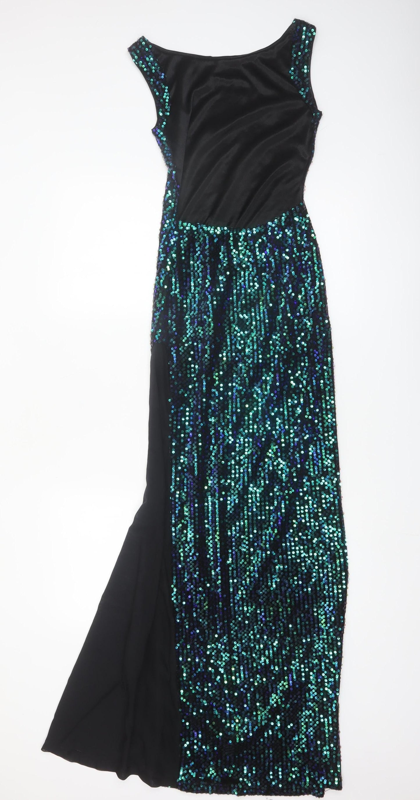 Rare London Women’s Green Sequin Bodycon Long Dress Size 6