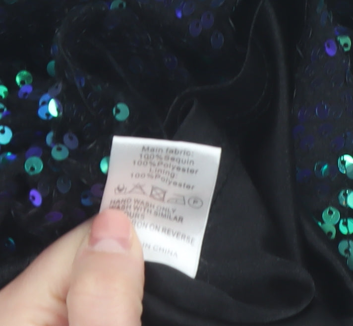 Rare London Women’s Green Sequin Bodycon Long Dress Size 6