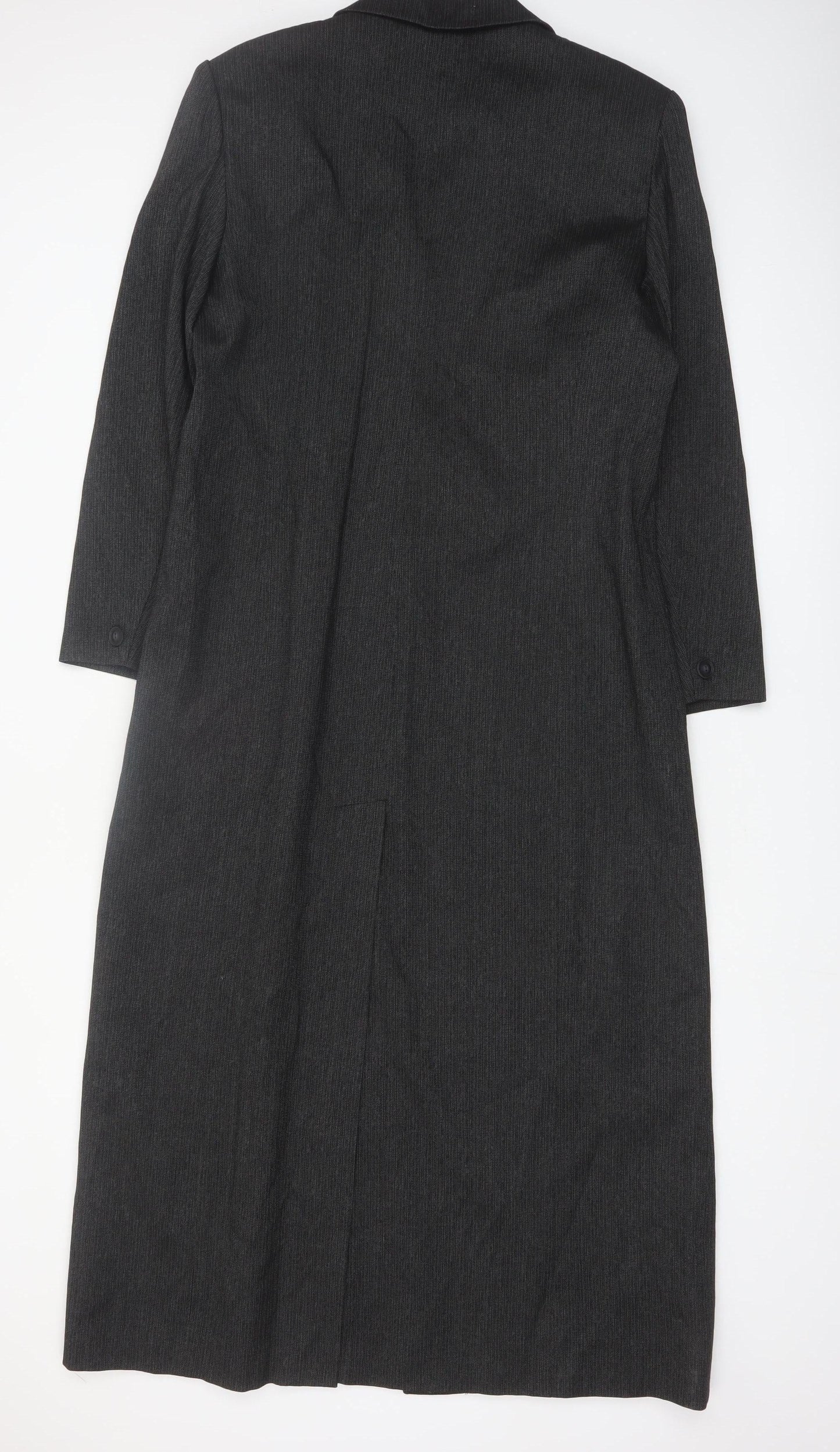 Larry Levine Women’s Grey Pinstripe Long Overcoat Size 16