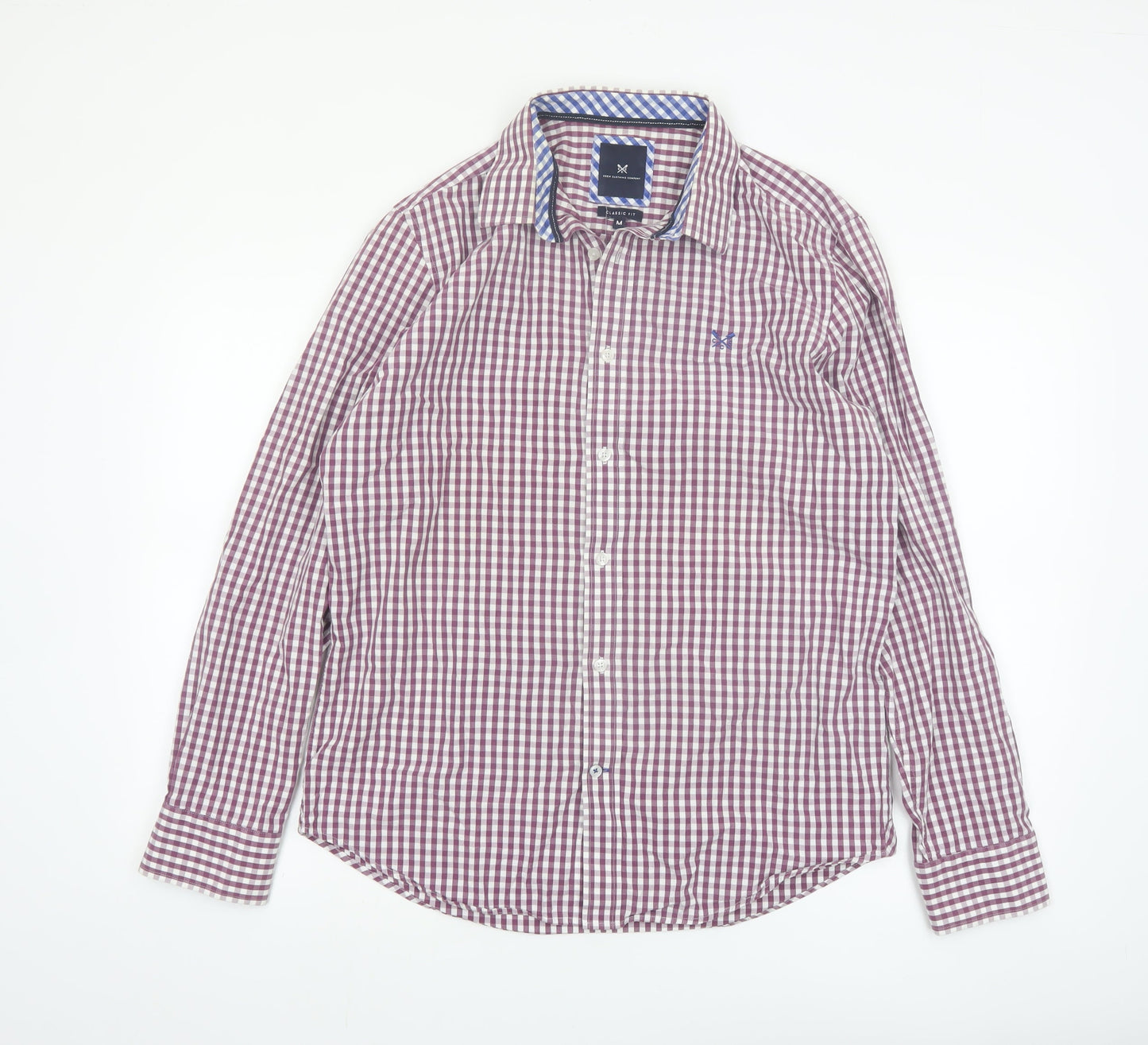 Crew Clothing Company Men's Red Check Classic Fit Long Sleeve Button-Up Shirt M