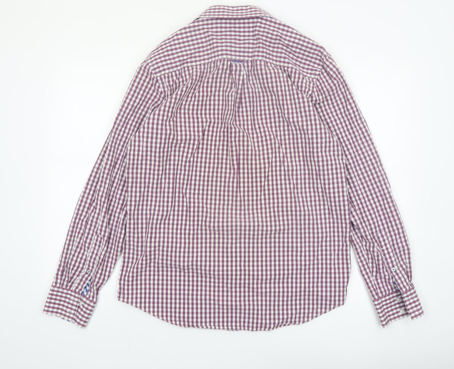 Crew Clothing Company Men's Red Check Classic Fit Long Sleeve Button-Up Shirt M