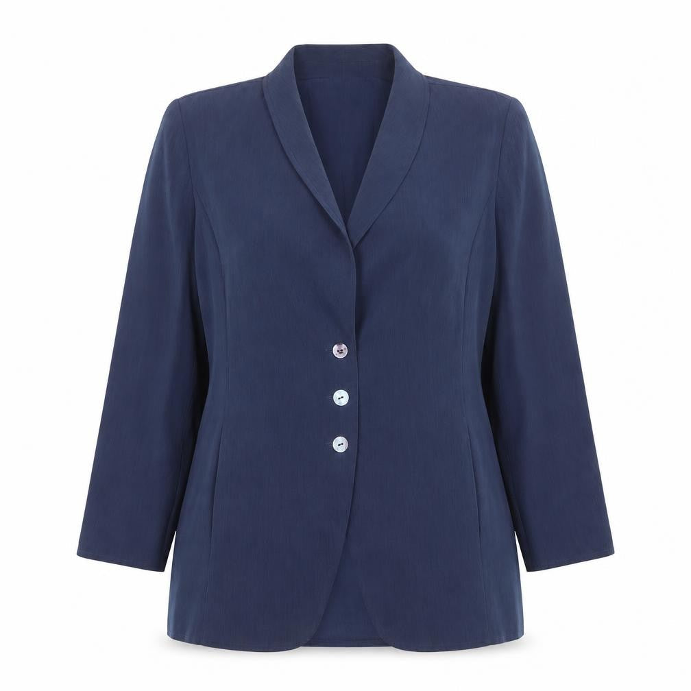 Windsmoor Women's Blue Shawl Lapel Single-Breasted Blazer Size 14