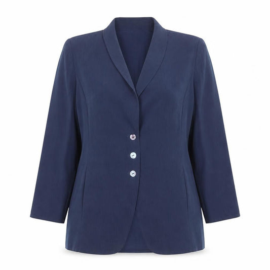 Windsmoor Women's Blue Shawl Lapel Single-Breasted Blazer Size 14