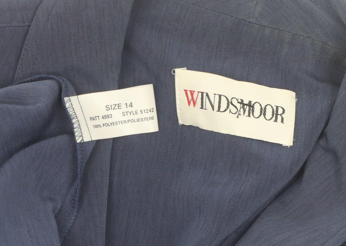 Windsmoor Women's Blue Shawl Lapel Single-Breasted Blazer Size 14