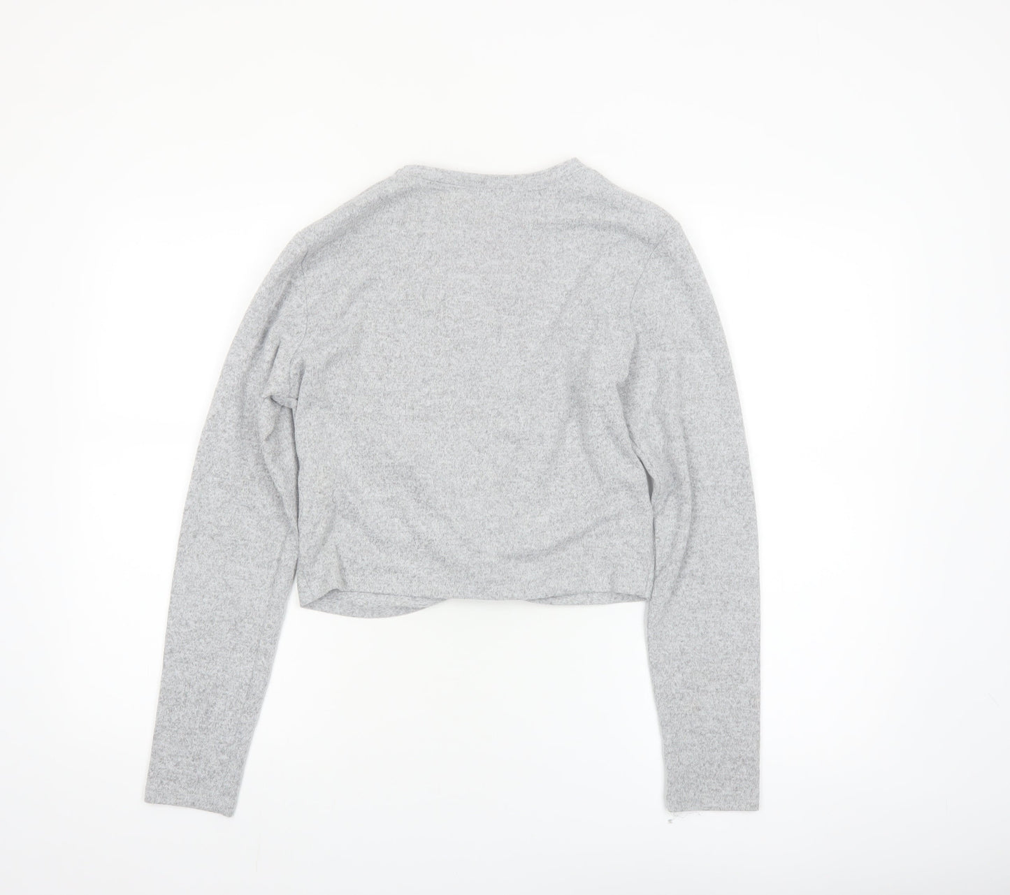 New Look Girls Grey Cropped Twist Front Long Sleeve Top 14-15 Years