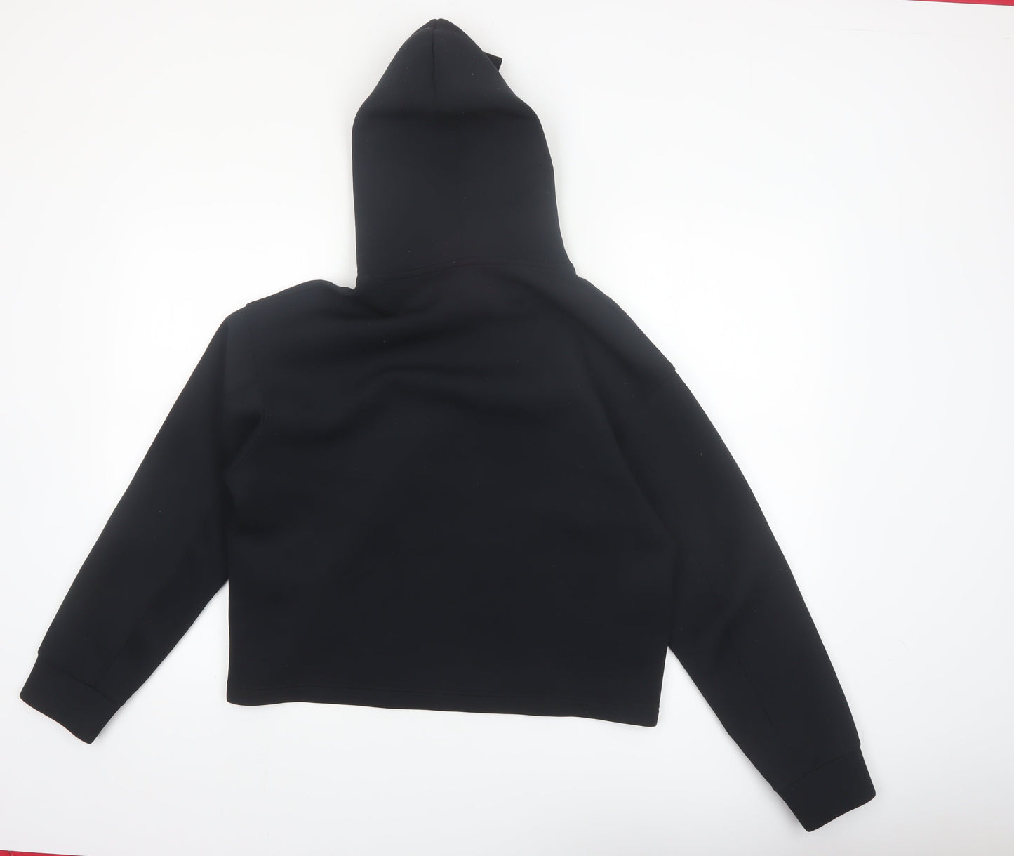 Uniqlo Women Black Medium Pullover Hoodie Polyester Blend